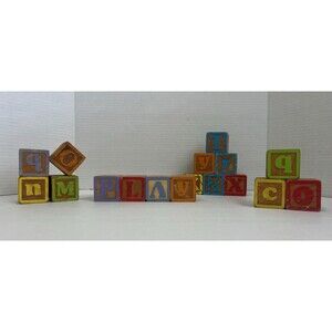 Vintage Wooden Toy Children’s Blocks Mixed Lot Crafters Dream!